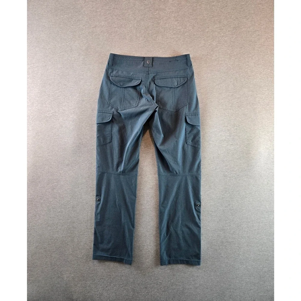 Kuhl Pants Womens 0 Short Blue Grey Freeflex Roll Up Cargo Hiking Trail Utility